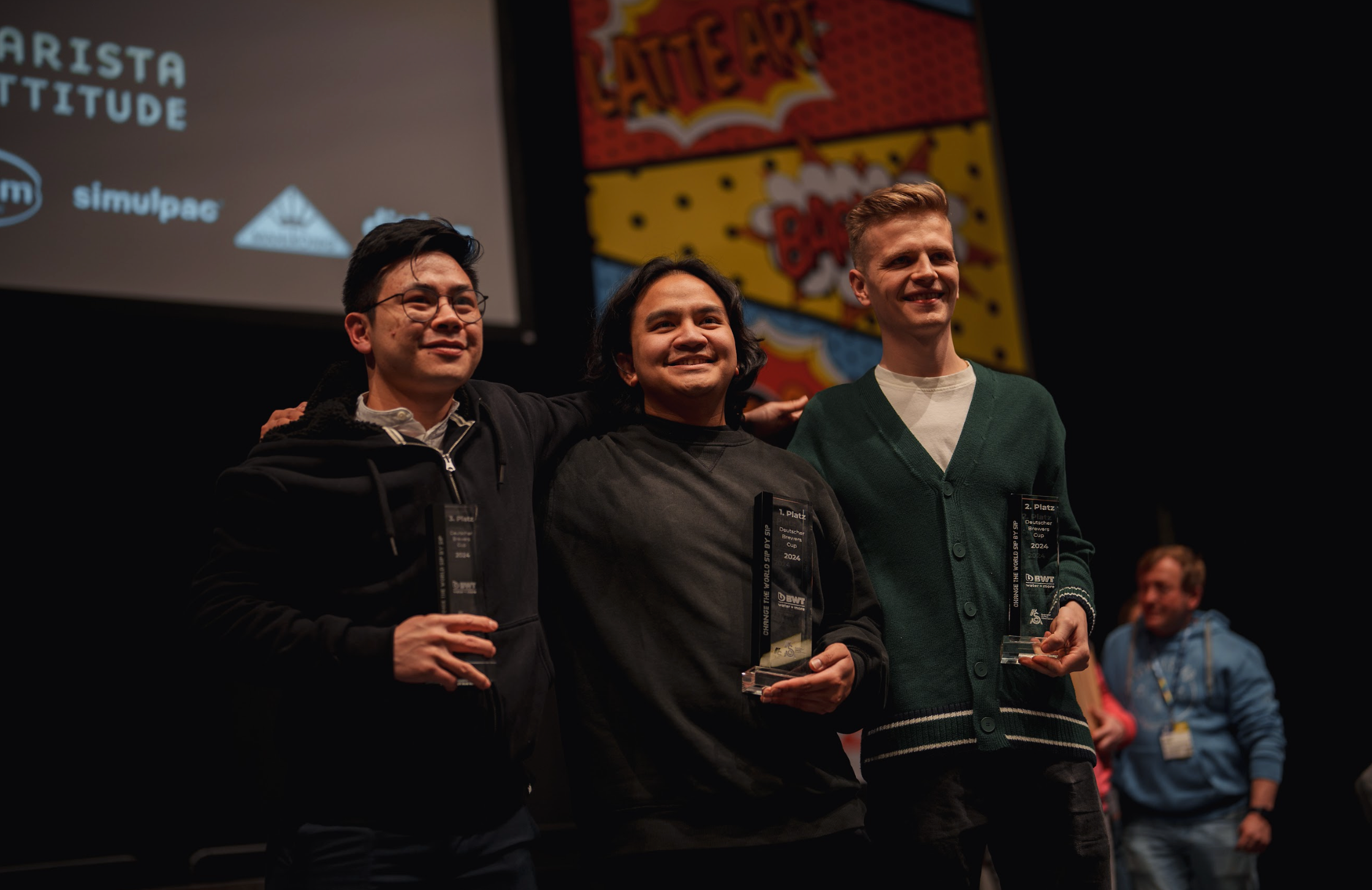 Die drei Gewinner des SCA Brewers Cup