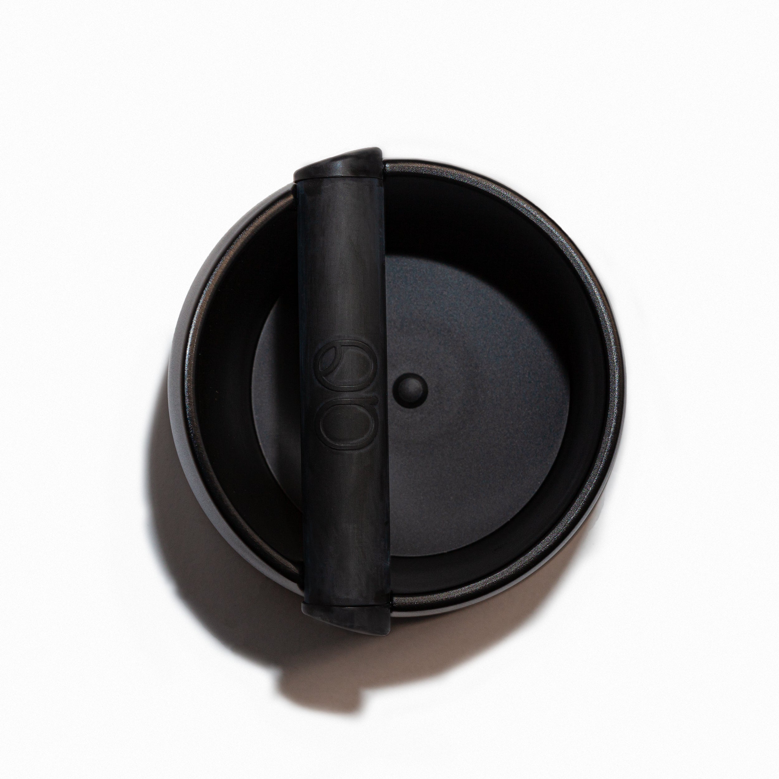 Draufsicht des Espresso Abschlagkasten in schwarz.