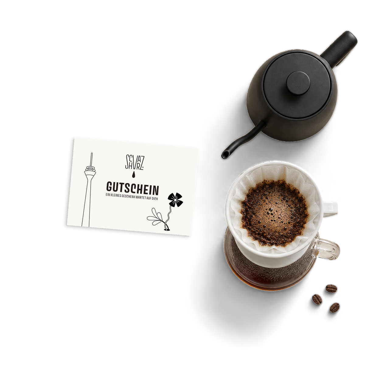 Gutschein für den SCHVARZ Filterkaffee Kurs mit Handfilter, Kanne und Wasserkessel