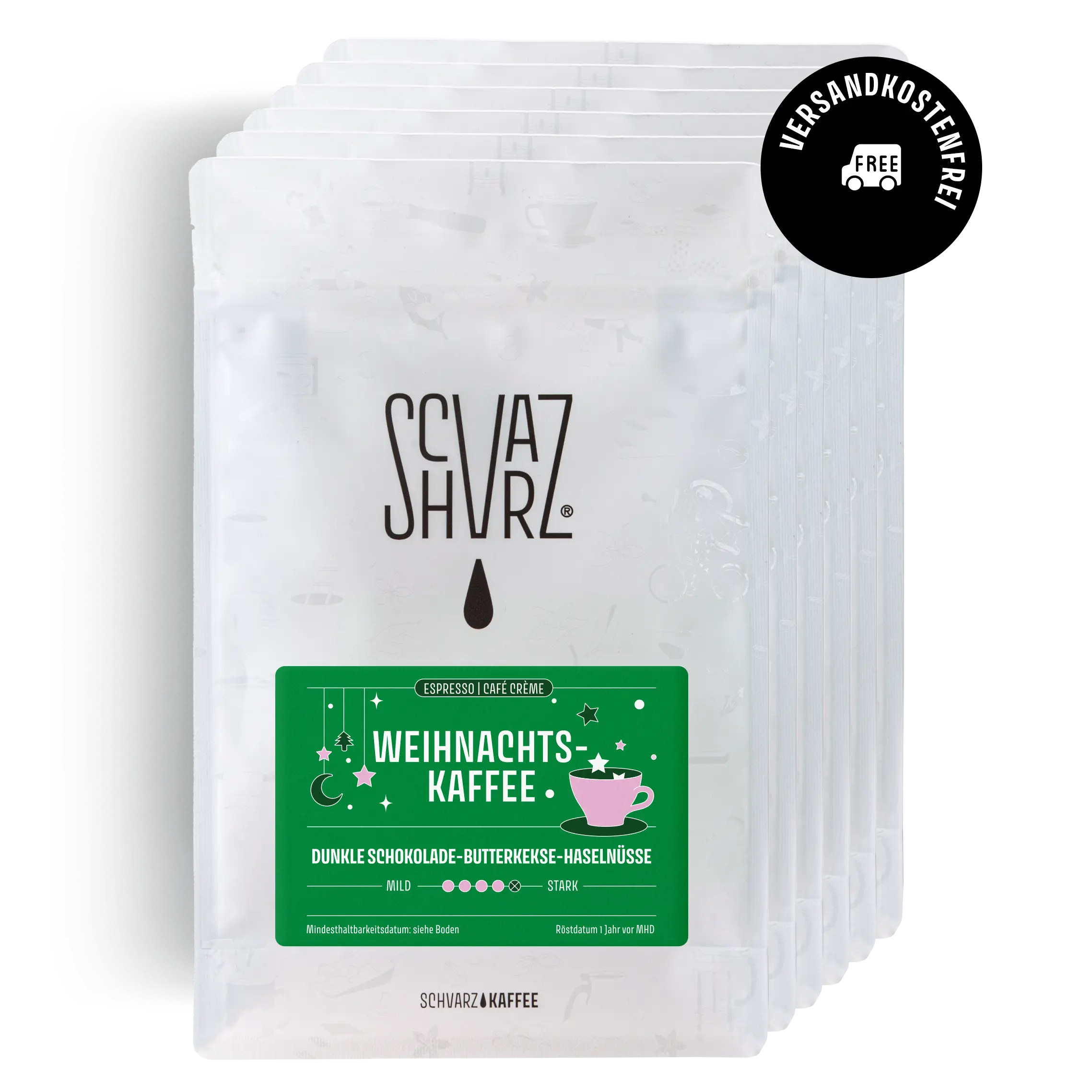 6 x 250g Weihnachtskaffee - Espresso / Café Crème