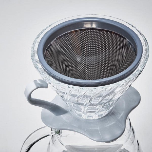 Dauerfilter Kone in Dripper eingesetzt,
